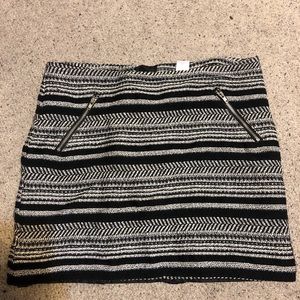 Black and white striped skirt